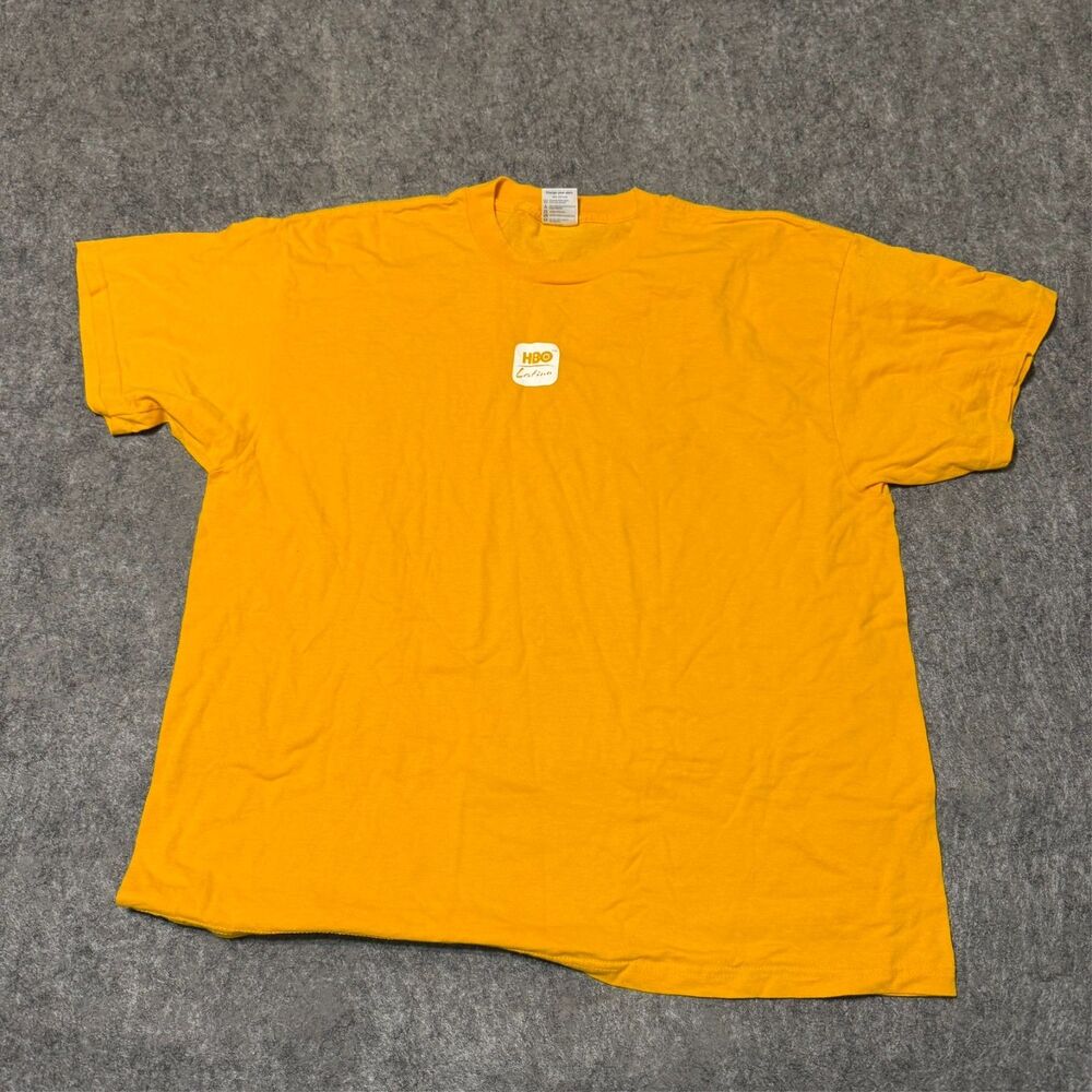 Vintage HBO Latino Shirt Mens XL Delta Pro Weight Yellow Y2K TV Promo Tee